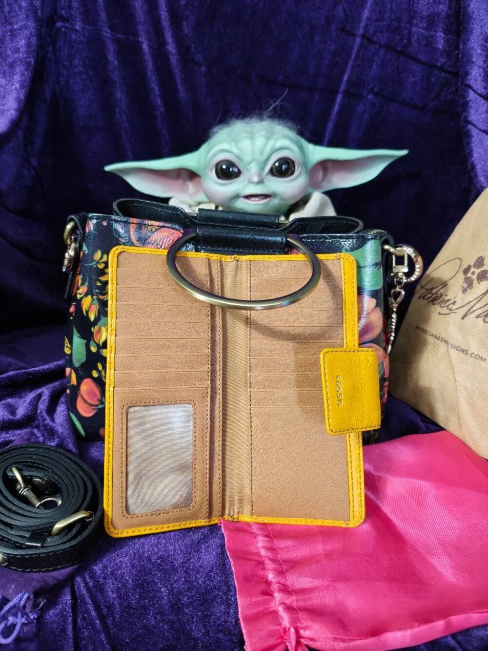 Patricia Nash Empoli Satchel in Tropical Escape & Fossil Wallet